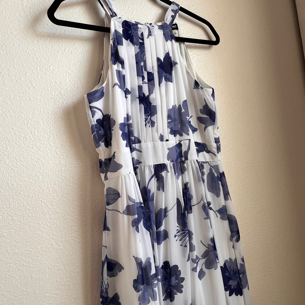 EUC Floral Halter Maxi Dress